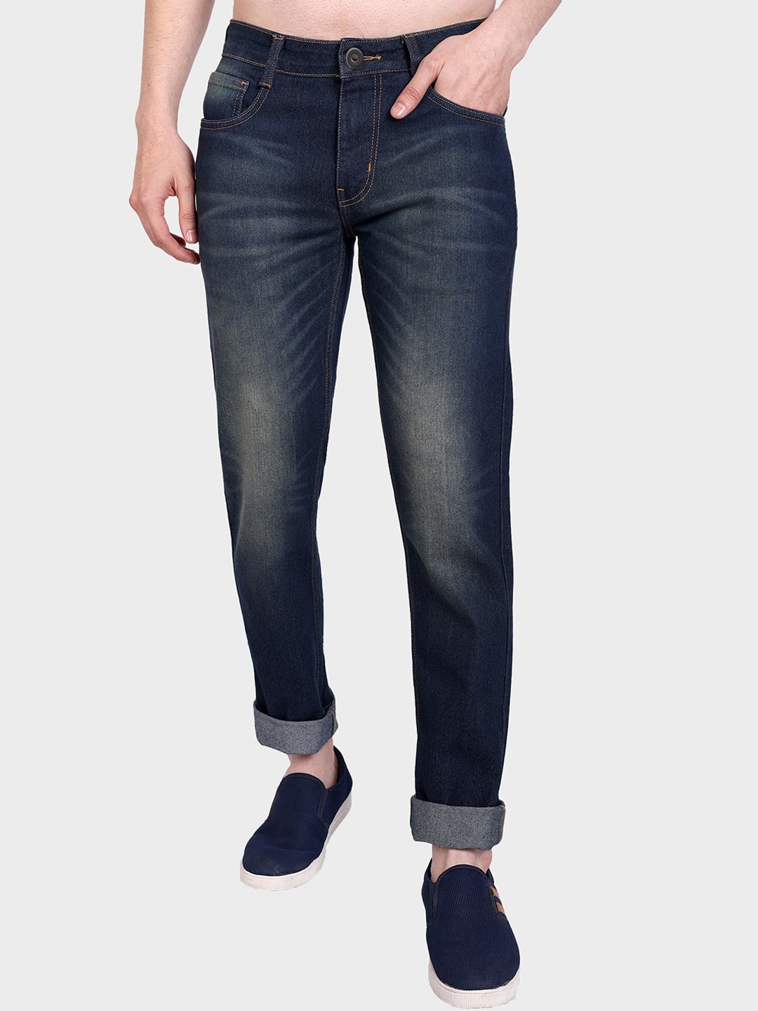 

Harvard Men Navy Blue Micheal Slim Fit Light Fade Whiskers Jeans
