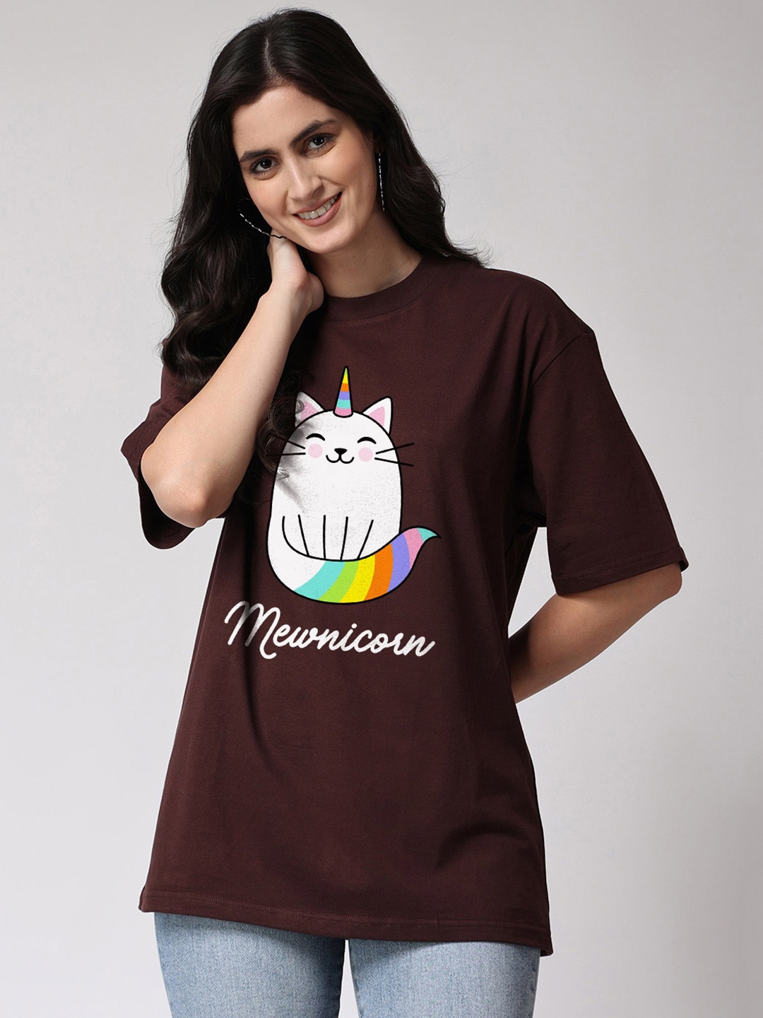 

The Label Bar Graphic Printed Oversized Cotton T-shirt, Brown