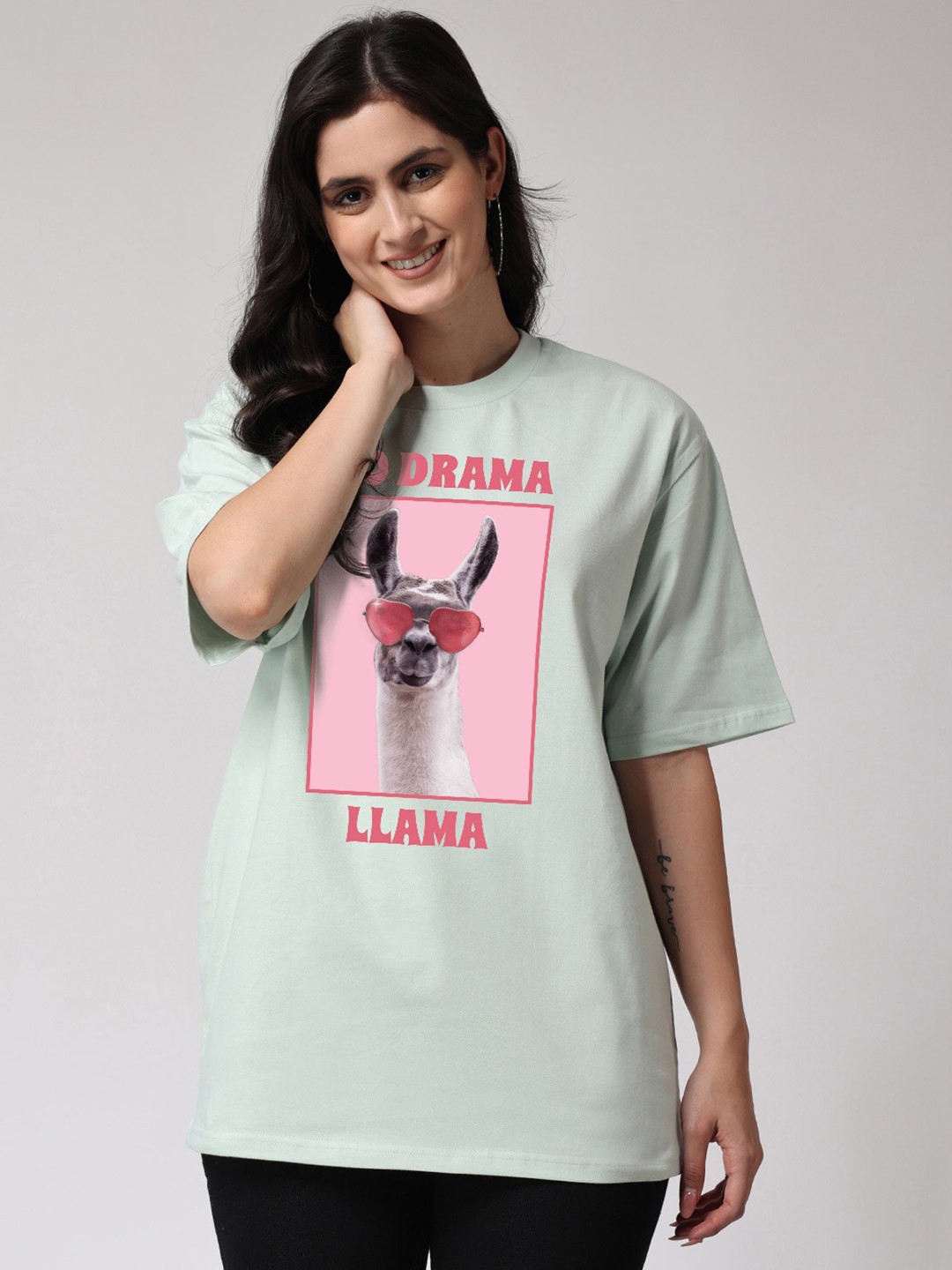 

The Label Bar Graphic Printed Oversized Cotton T-shirt, Green