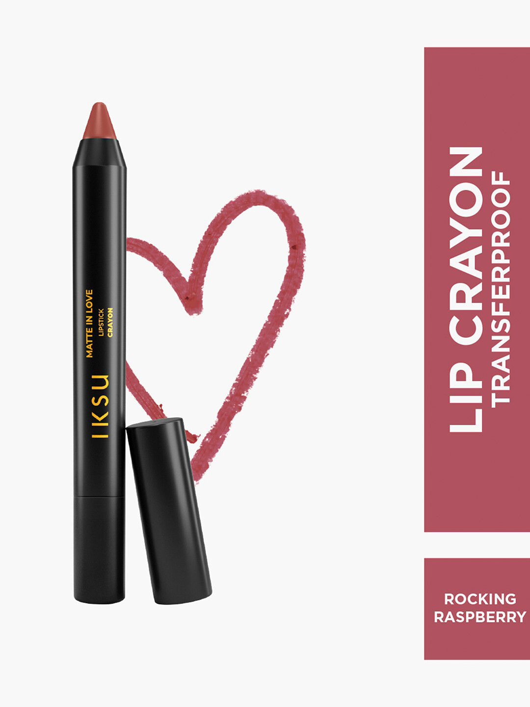 

Iksu by Lifestyle Matte In Love Transfer Proof Crayon Lipstick 2.4g -Rocking Raspberry, Brown