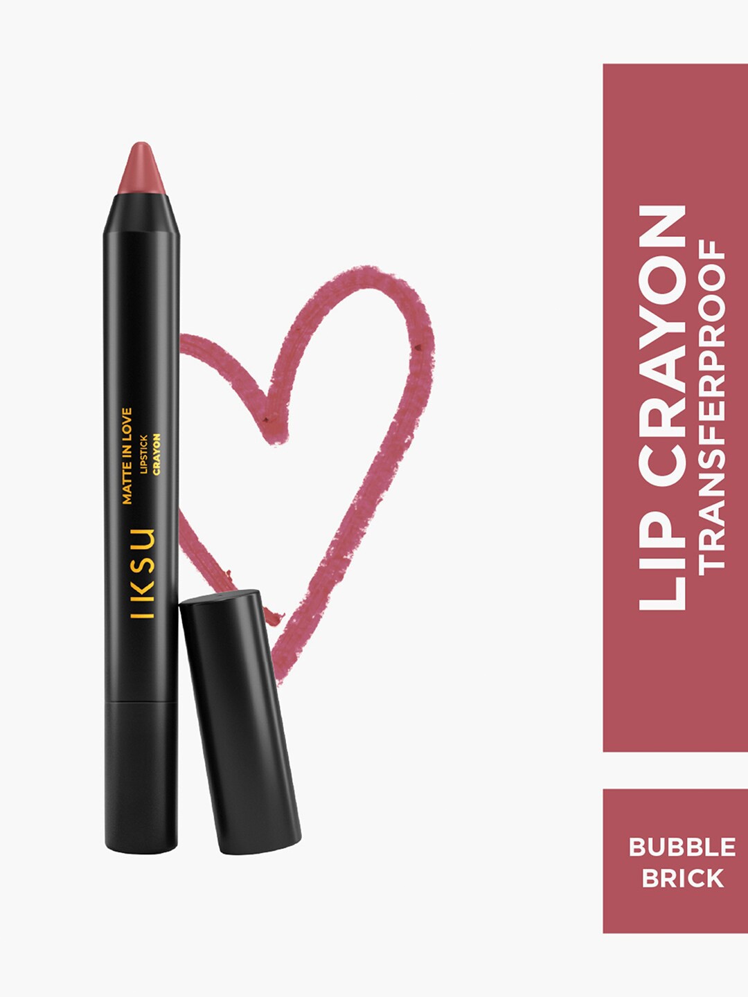 

IKSU by Lifestyle Matte In Love Transfer Proof Crayon Lipstick 2.4g -Bubble Brick, Pink