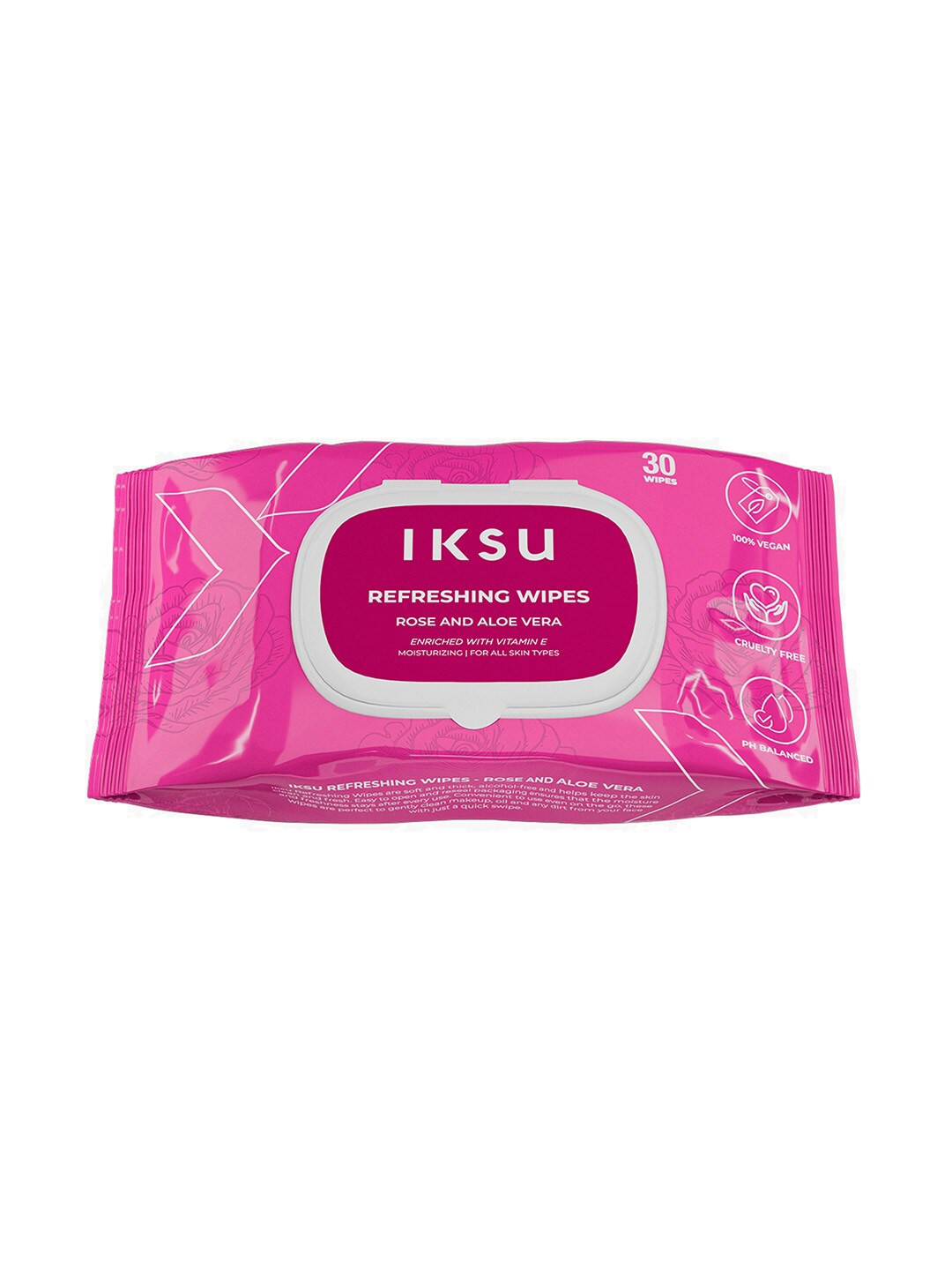 

Iksu by Lifestyle Refreshing Wipes - Rose And Aloe Vera, Na