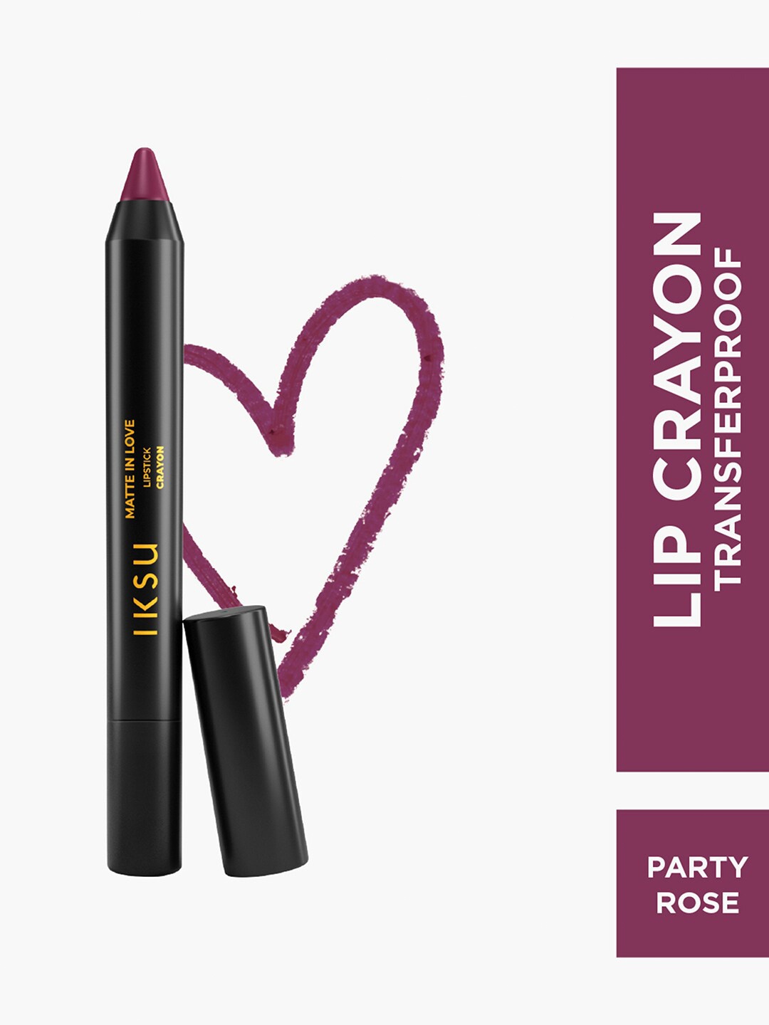 

IKSU by Lifestyle Matte In Love Transfer Proof Crayon Lipstick 2.4 g - Party Rose, Purple
