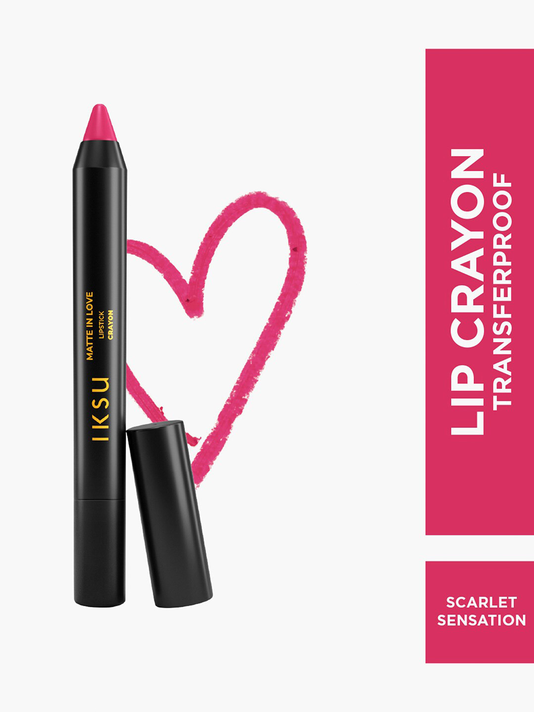 

IKSU by Lifestyle Matte In Love Crayon Lipstick 2.4 g - Scarlet Sensation, Pink