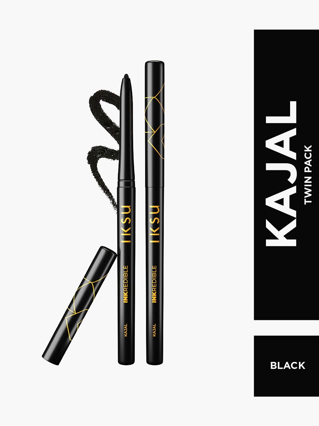 

IKSU by Lifestyle Inkredible Set Of 2 Smudge Proof Kajal 0.3g Each -Black