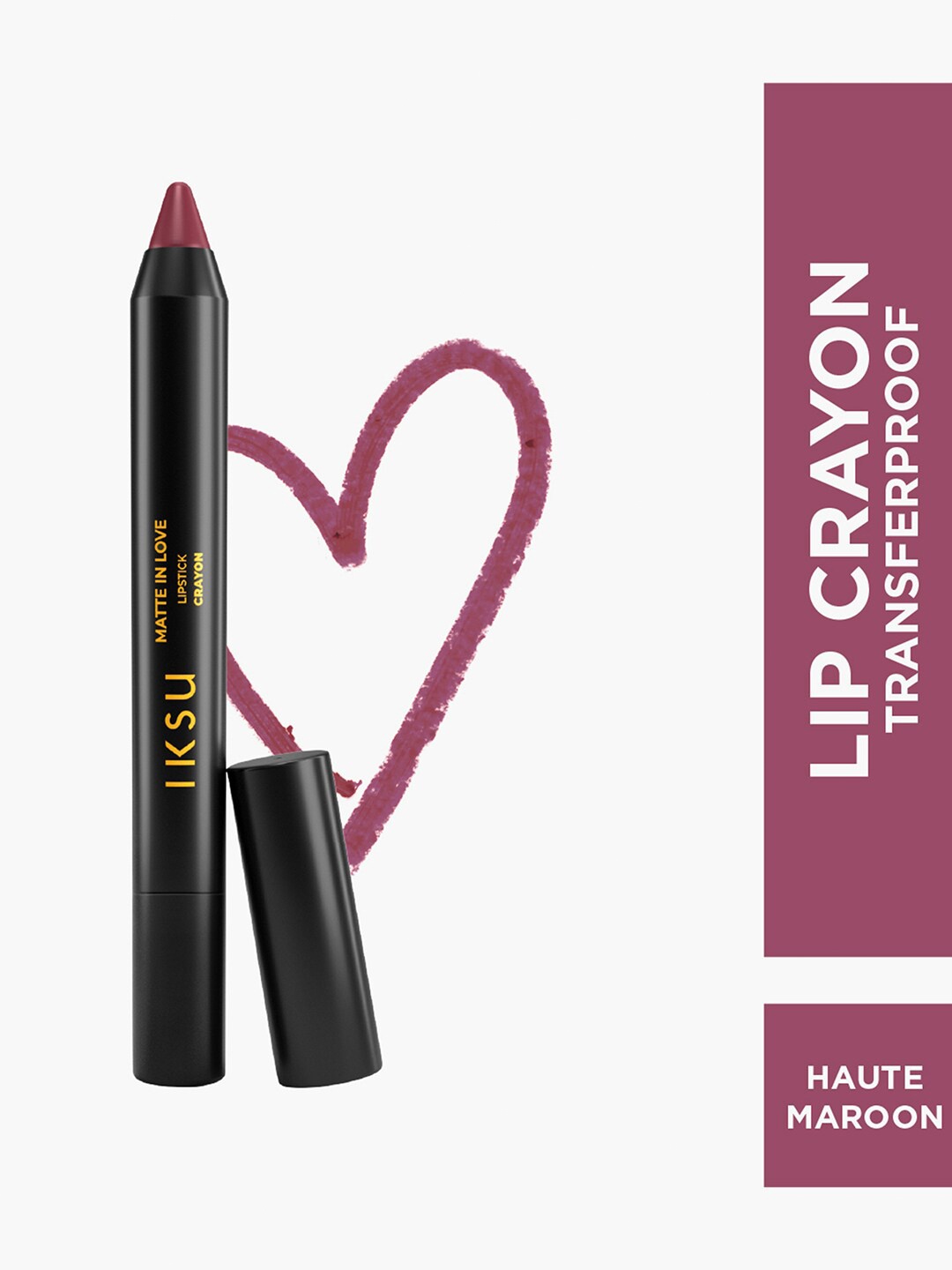 

IKSU by Lifestyle Matte In Love Transfer Proof Crayon Lipstick 2.4g - Haute Maroon, Brown