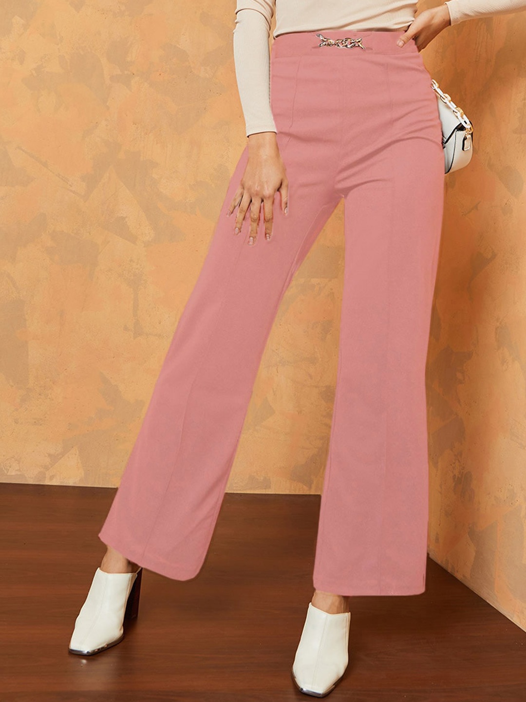 

LEE TEX Women Relaxed Straight Leg High-Rise Parallel Trousers, Pink