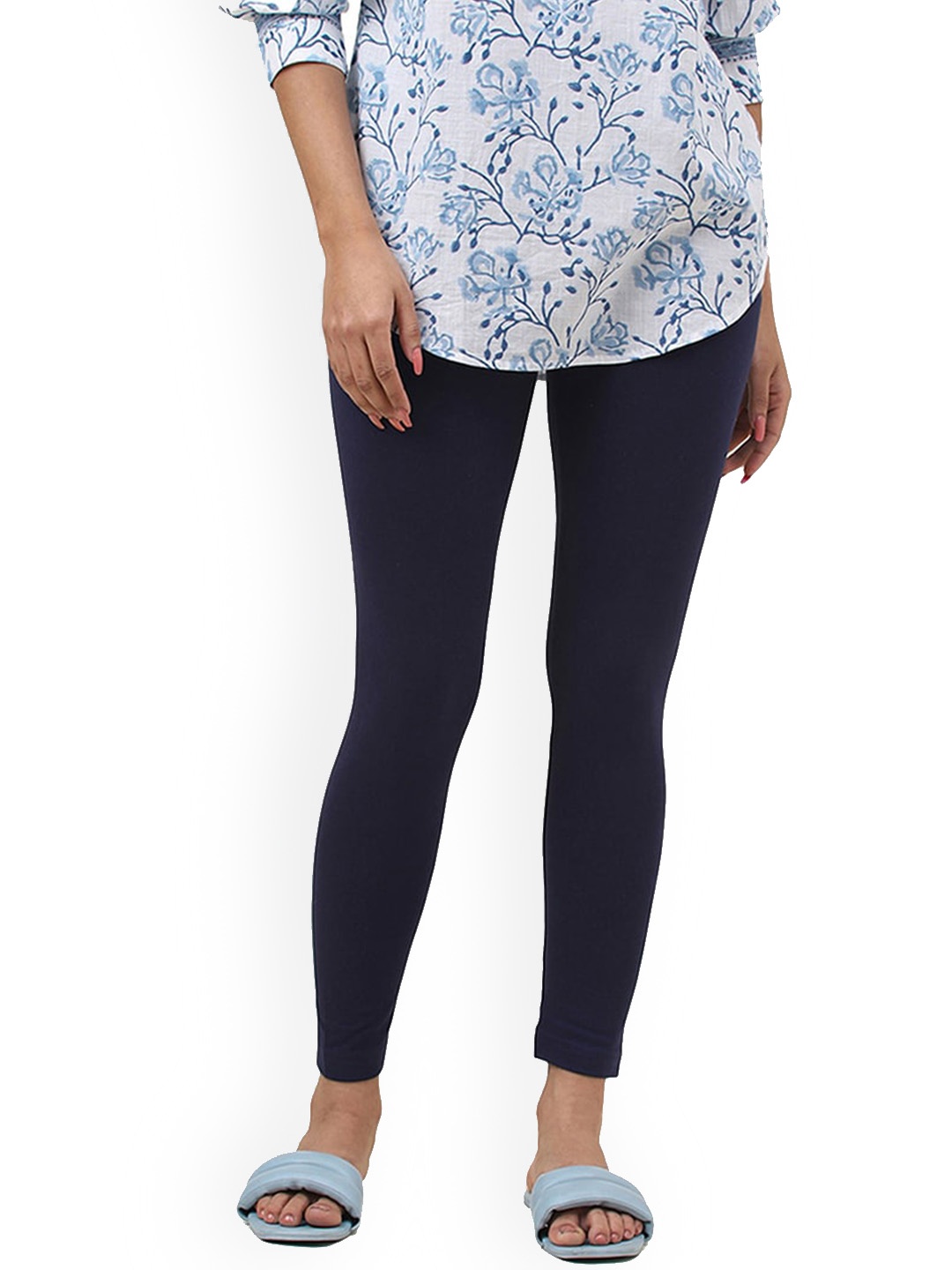 

Fabindia Women Ankle Length Leggings, Navy blue