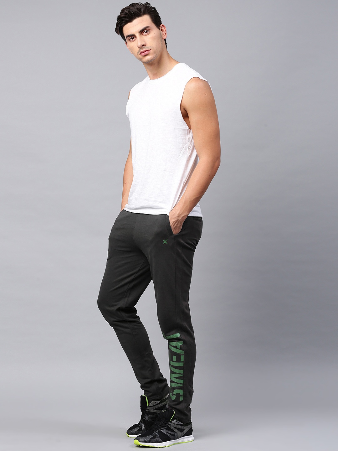 

HRX by Hrithik Roshan Men Charcoal Grey SWEDISH POP Joggers