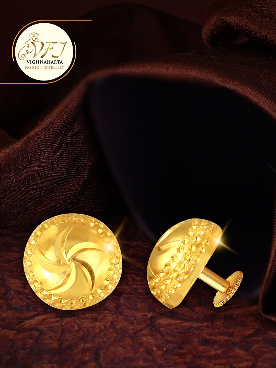 

Vighnaharta Gold-Plated Classic Stud Earrings