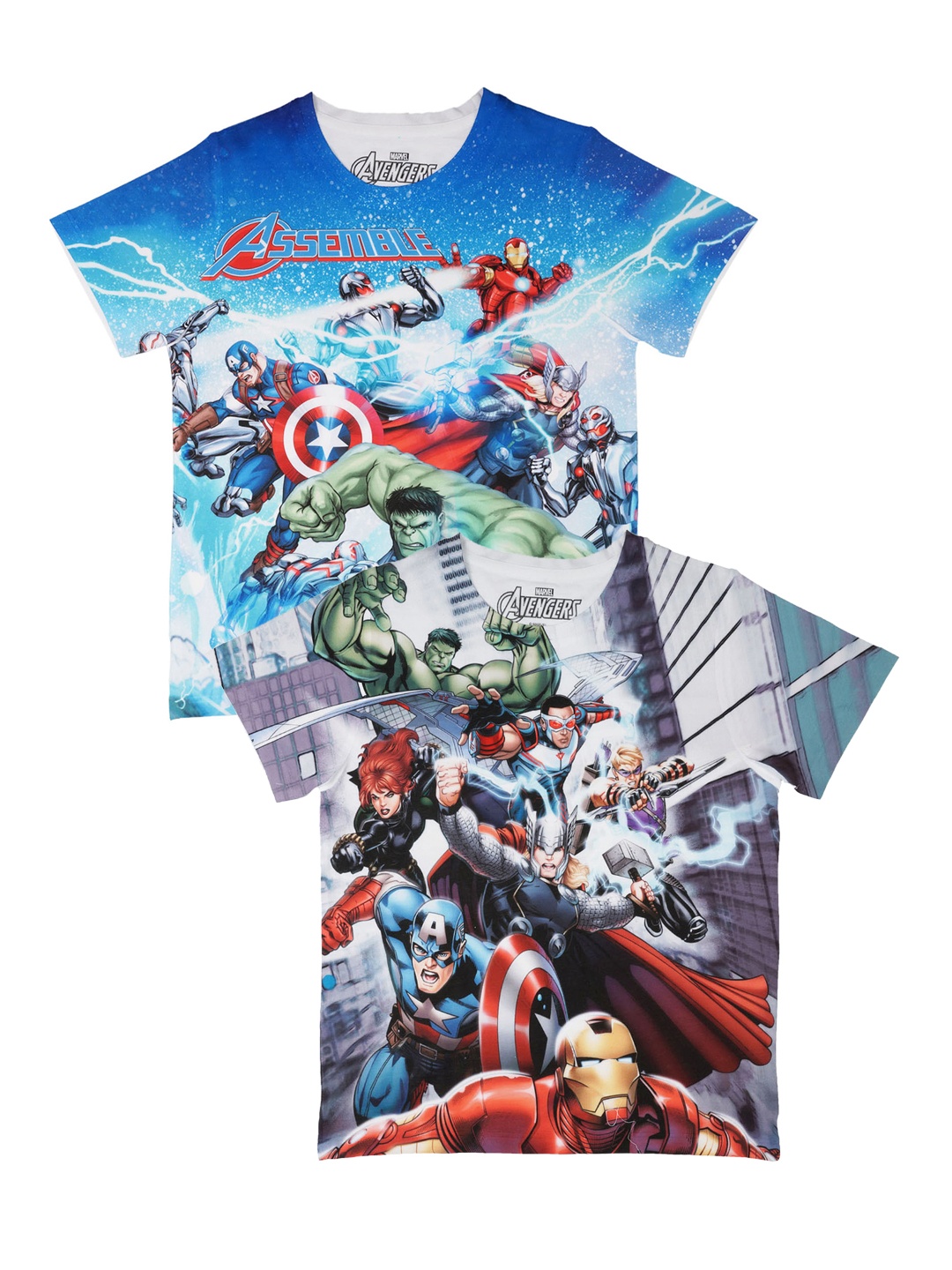 

Marvel by Wear Your Mind Boys Pack of 2 Avengers Printed T-shirts, Multi