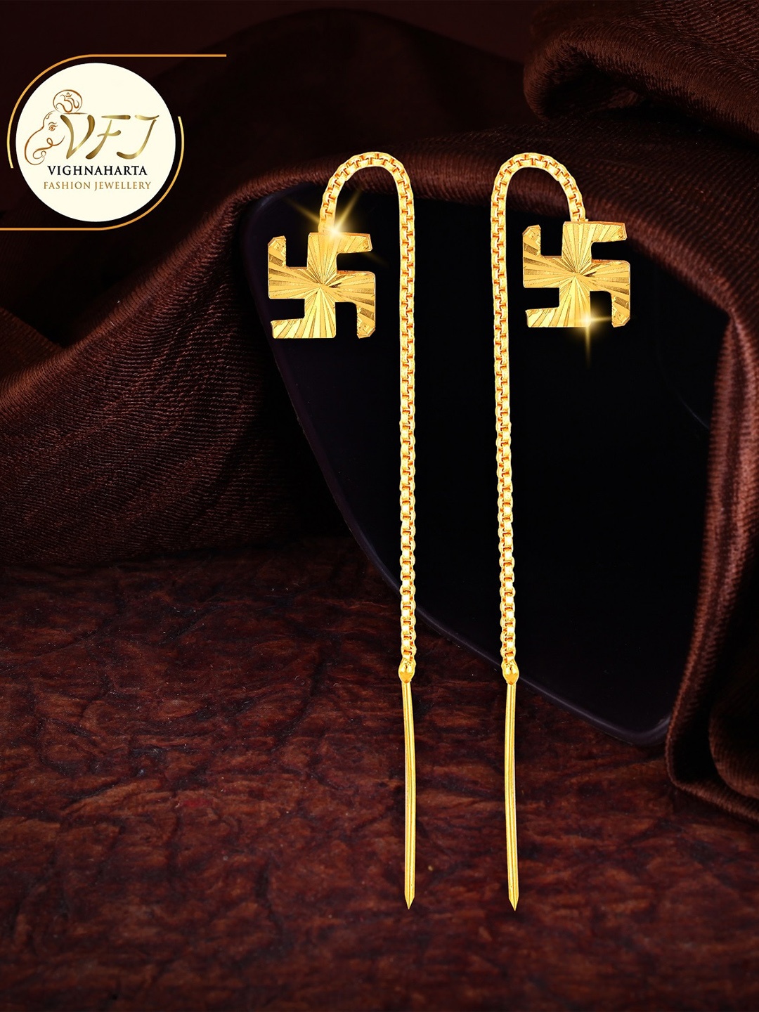 

Vighnaharta Gold-Plated Floral Studs Earrings