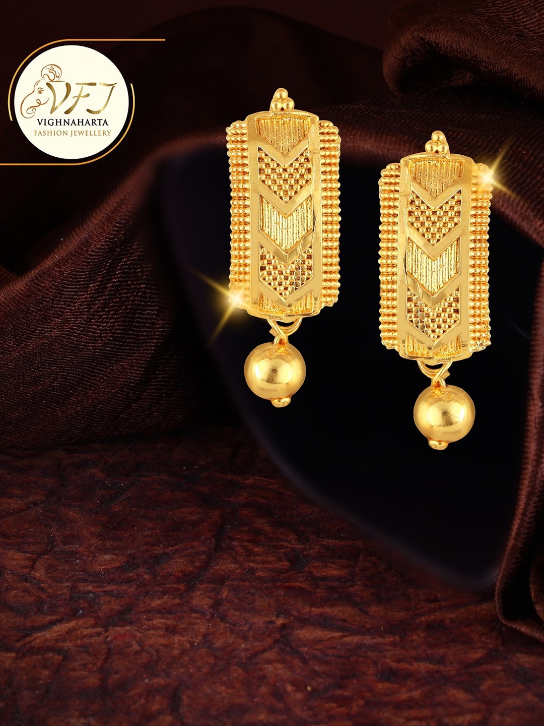 

Vighnaharta Gold Plated Contemporary Jhumkas Earrings