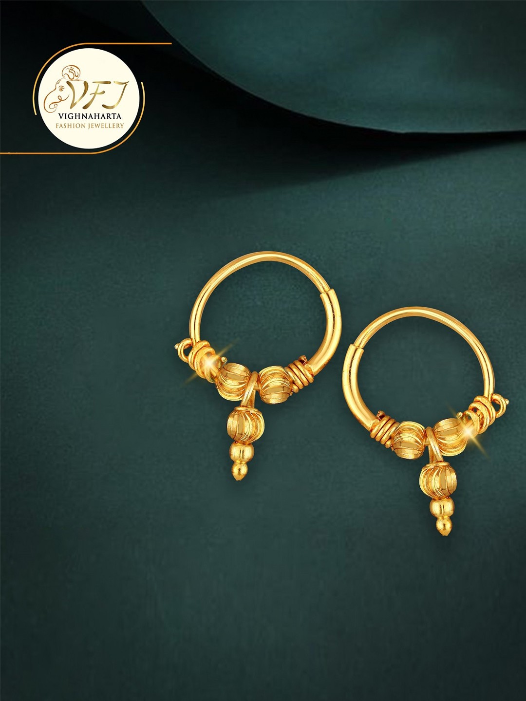 

Vighnaharta Gold-Toned Floral Drop Earrings