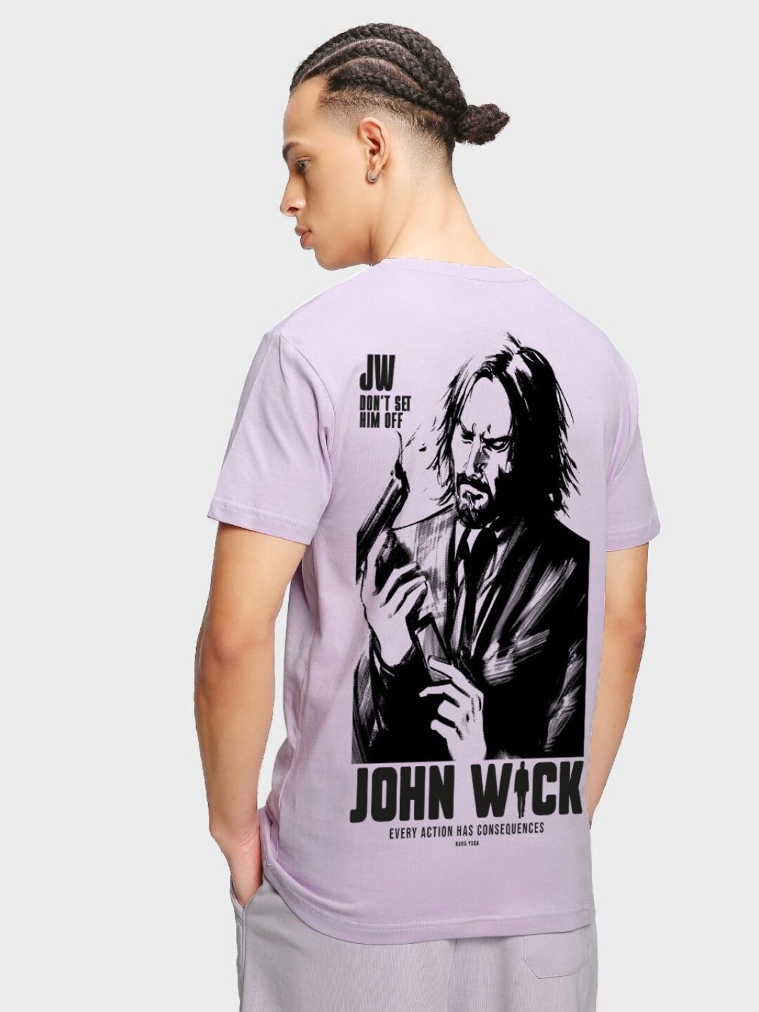 

Bewakoof Purple Graphic Printed Cotton T-shirt