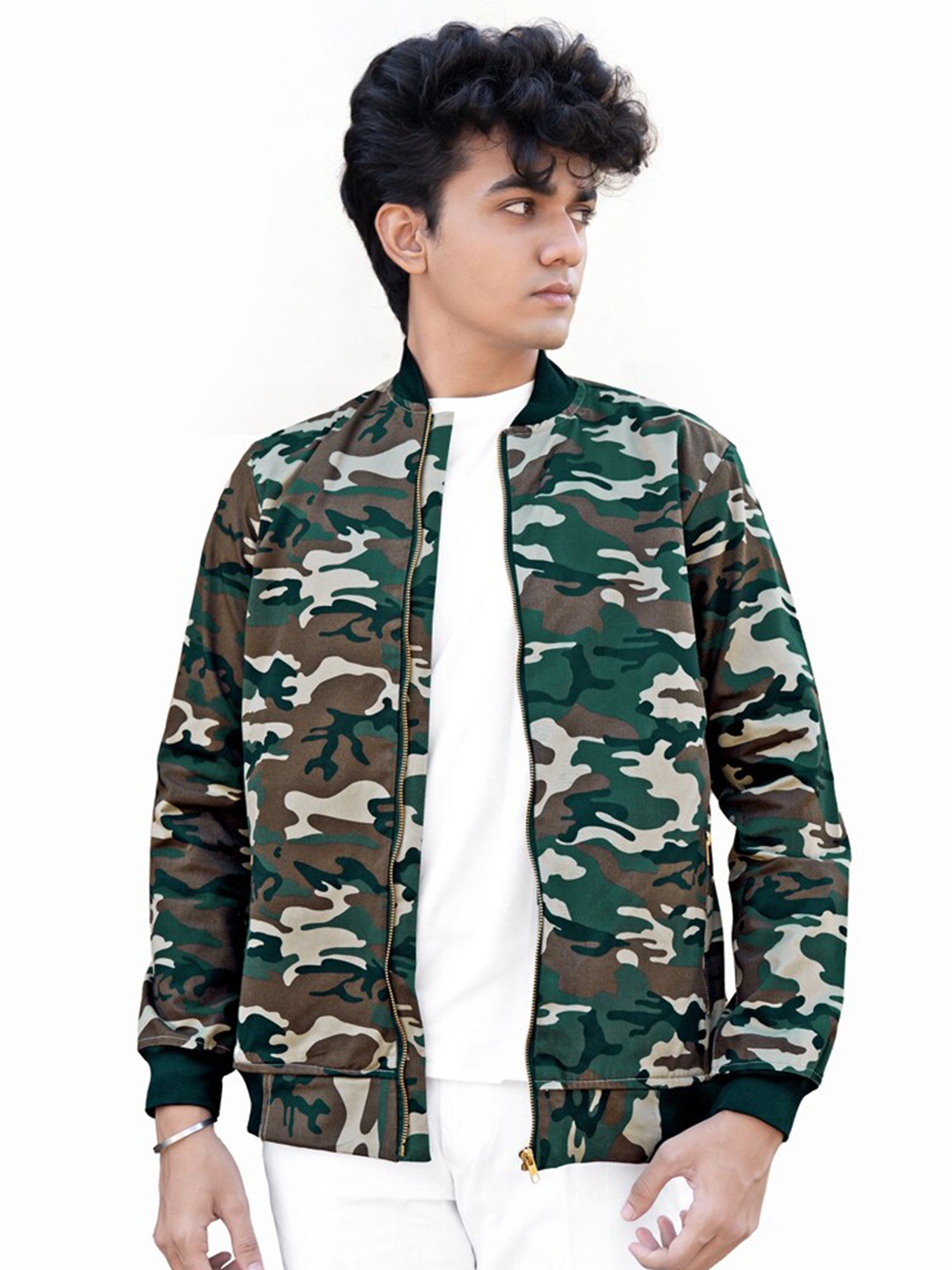 

FRENCH CROWN Camouflage Printed Jacket, Olive