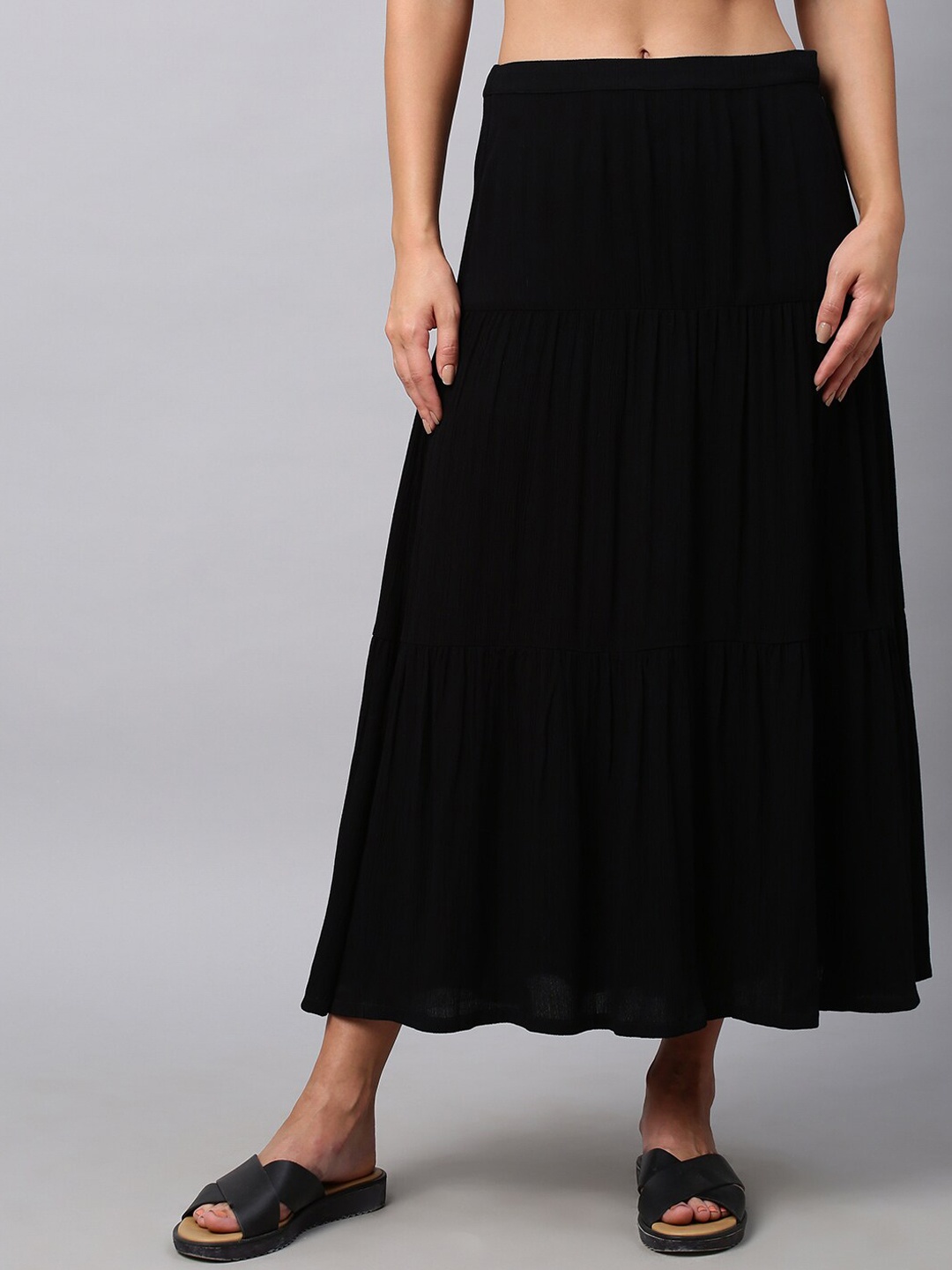 

Chemistry Flared Maxi Skirt, Black
