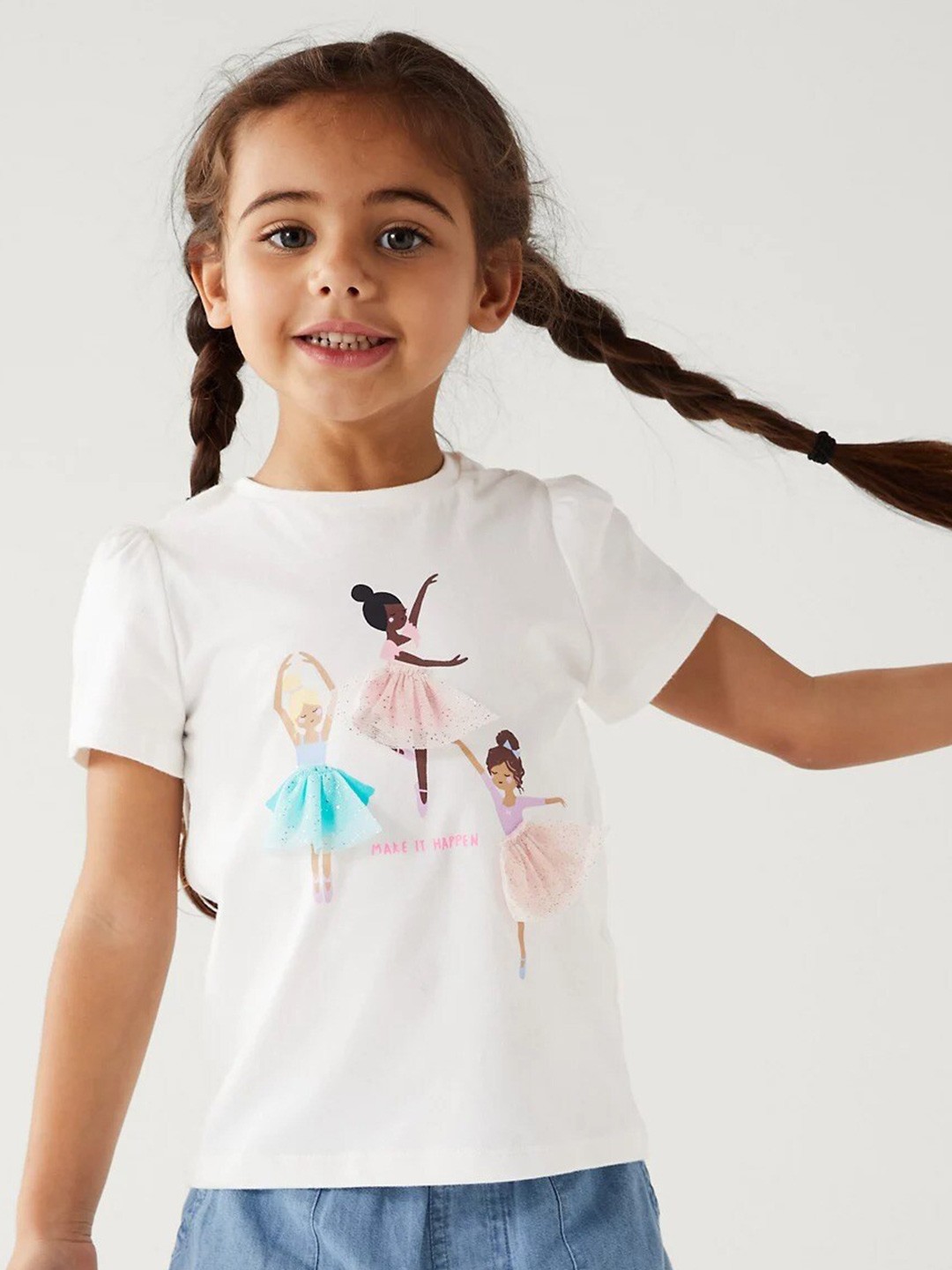 

Marks & Spencer Printed Cotton Top, White