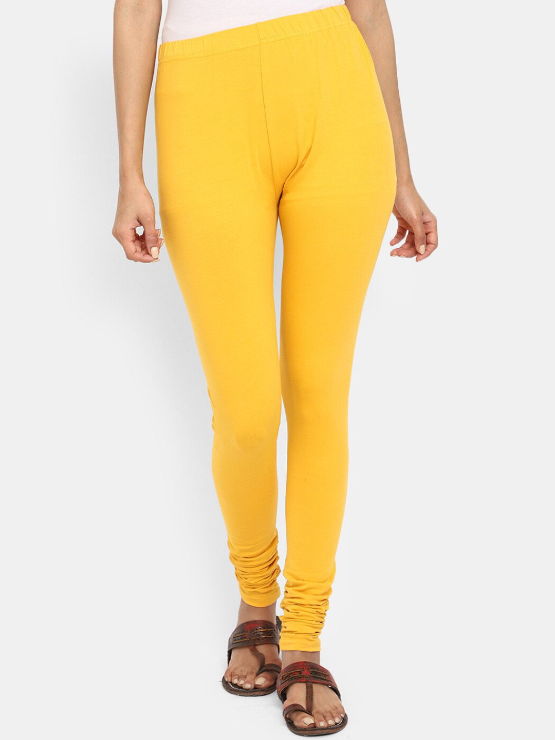 

V-Mart Women Churidar-Length Leggings, Yellow