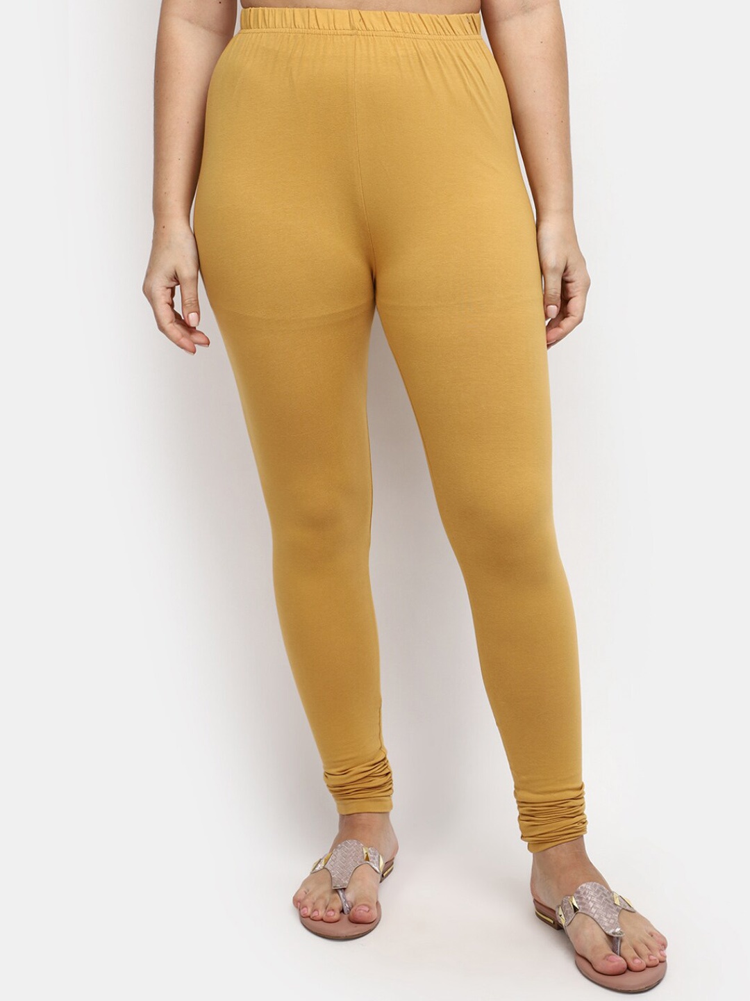 

V-Mart Women Churidar Length Leggings, Mustard