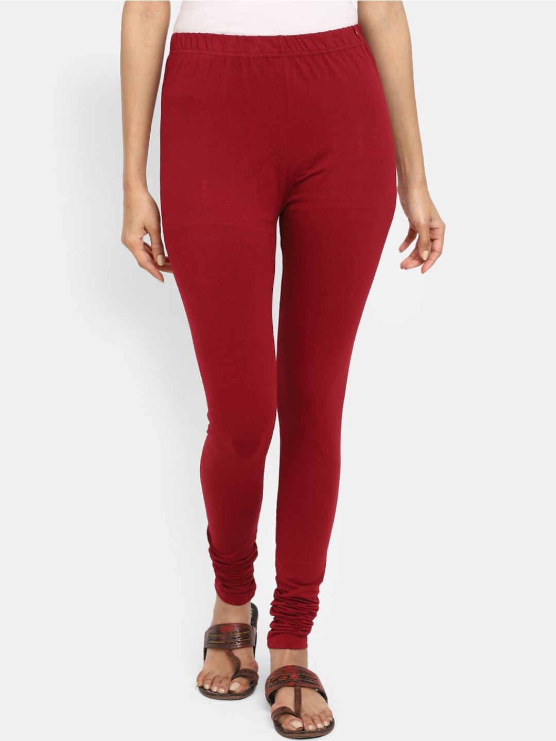 

V-Mart Women Churidar-Length Leggings, Maroon