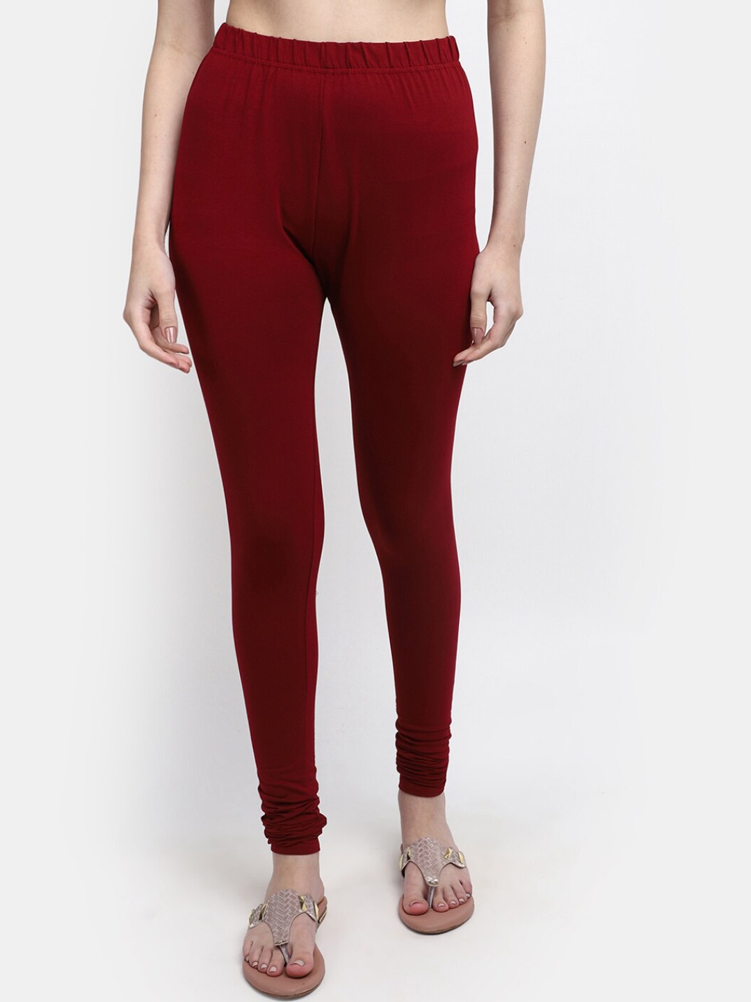 

V-Mart Women Churidar-Length Leggings, Maroon