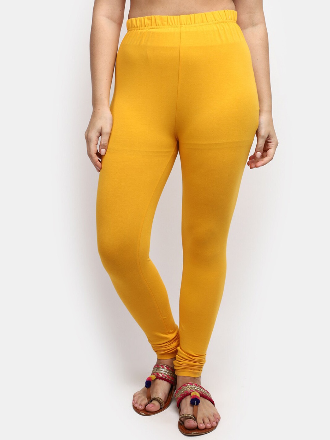 

V-Mart Women Churidar-Length Leggings, Yellow