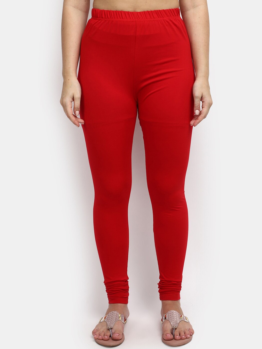 

V-Mart Women Churidar-Length Leggings, Red