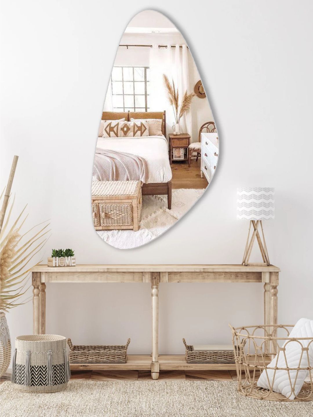 

THE HANDMADE FLAIR Golden Irregular Decorative Wall Mirror, Gold