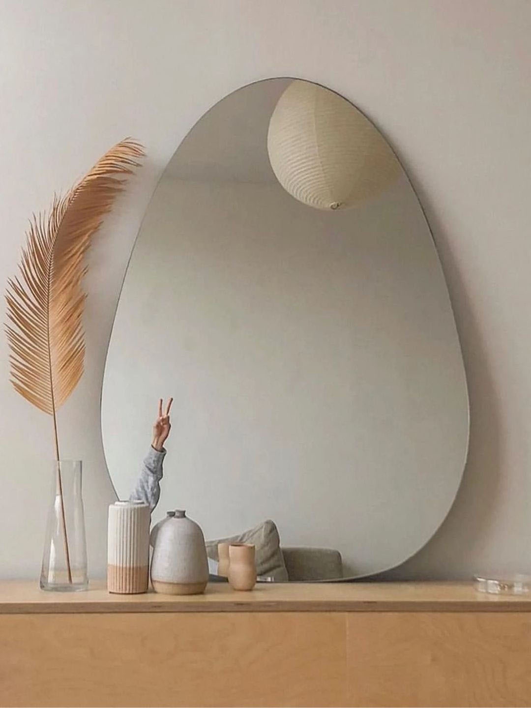 

THE HANDMADE FLAIR Gold MDF Decorative Wall Mirror