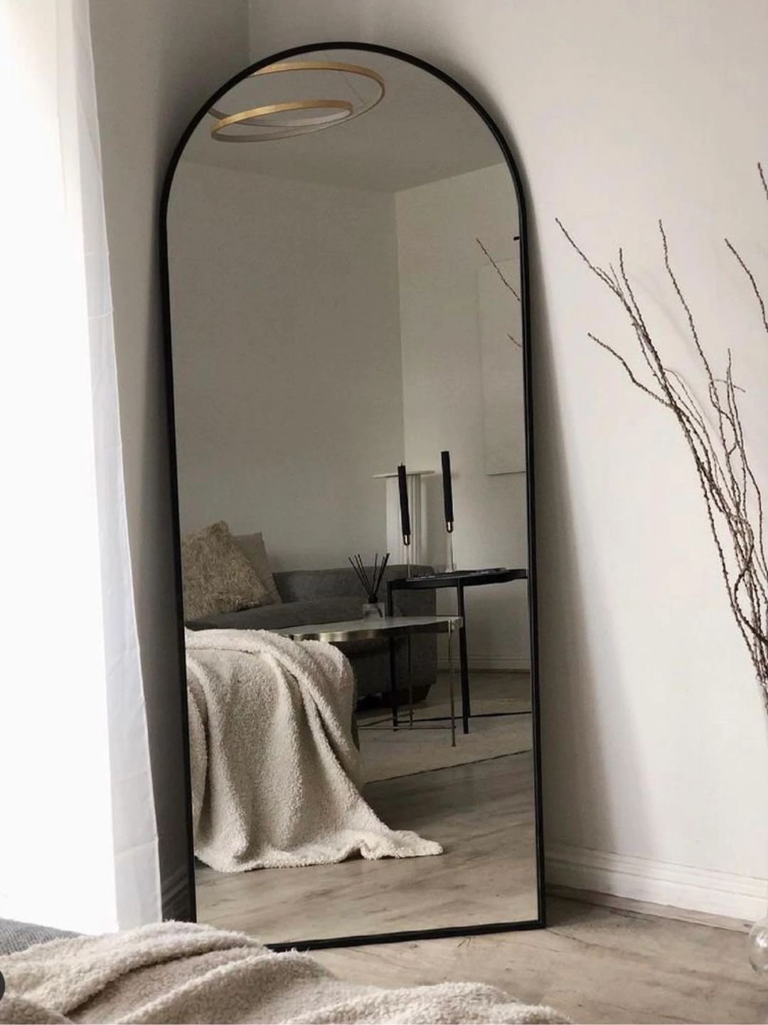 

THE HANDMADE FLAIR Black Irregular Shaped MDF Wall Mirror