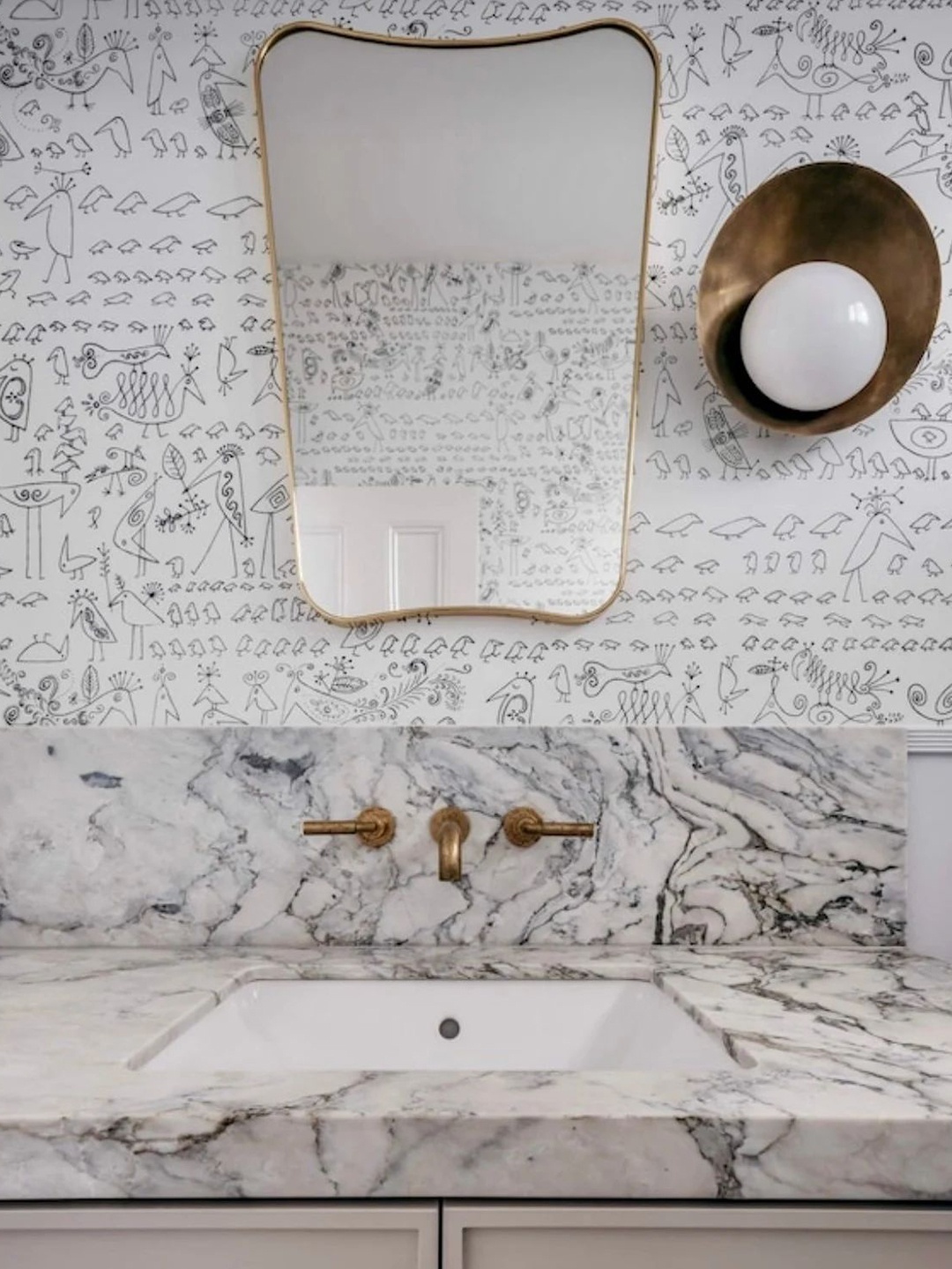 

THE HANDMADE FLAIR Gold-Toned MDF Framed Irregular Wall Mirror