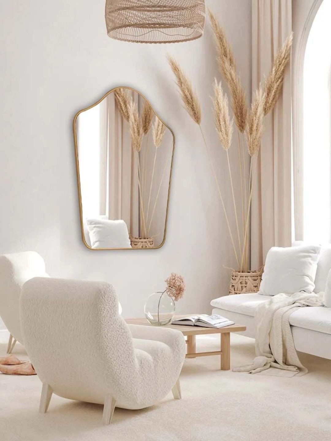 

THE HANDMADE FLAIR Gold Decorative Wall Mirror