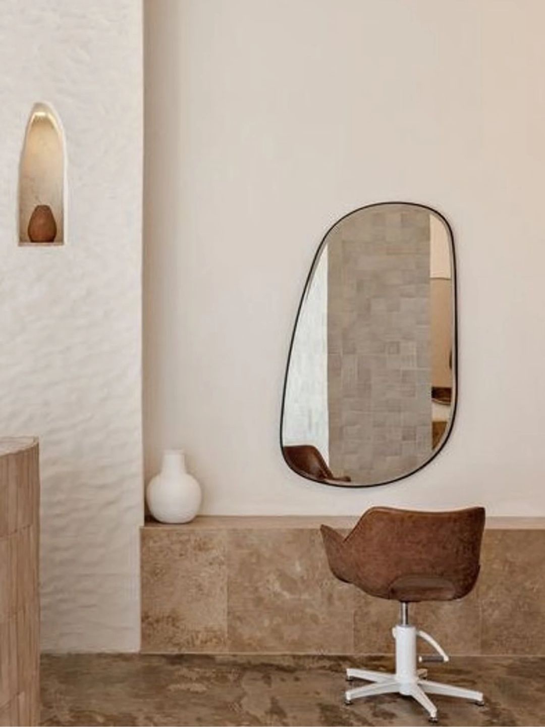 

THE HANDMADE FLAIR Silver-Toned Decorative MDF Wall Mirror