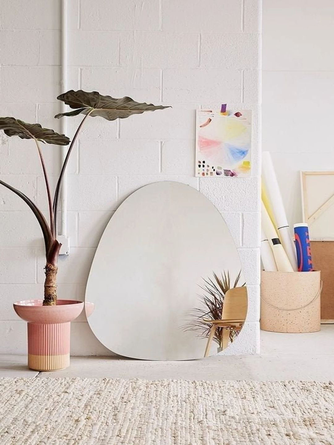 

THE HANDMADE FLAIR MDF Decorative Wall Mirror, Gold