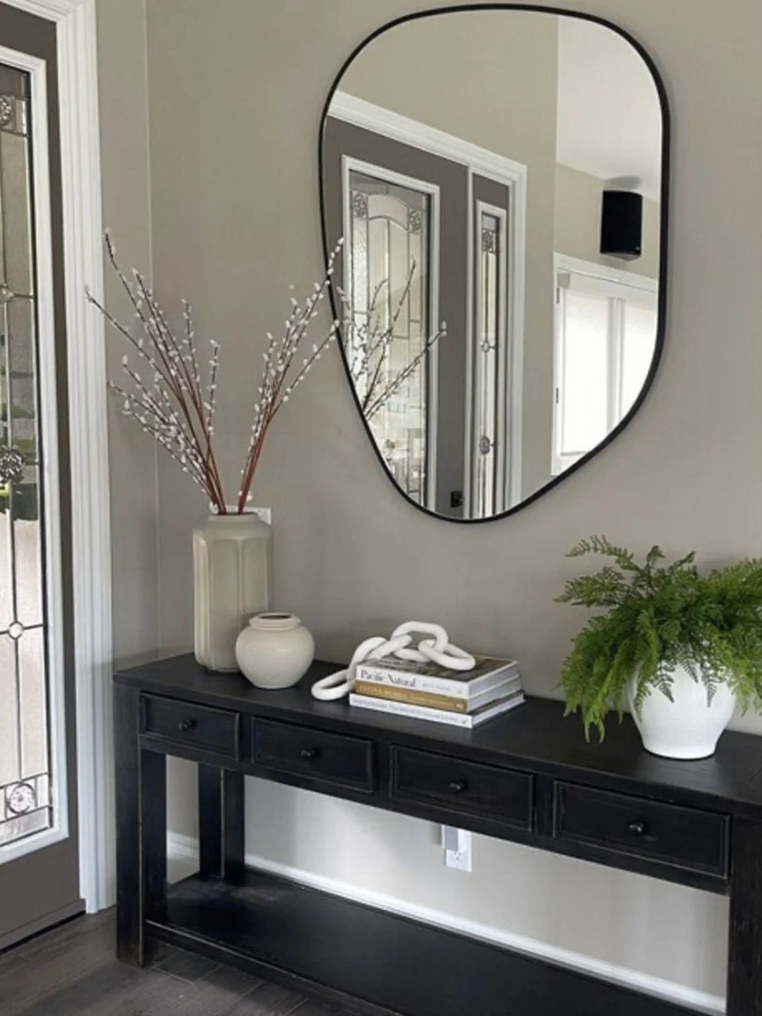 

THE HANDMADE FLAIR Black Decorative MDF Wall Mirror