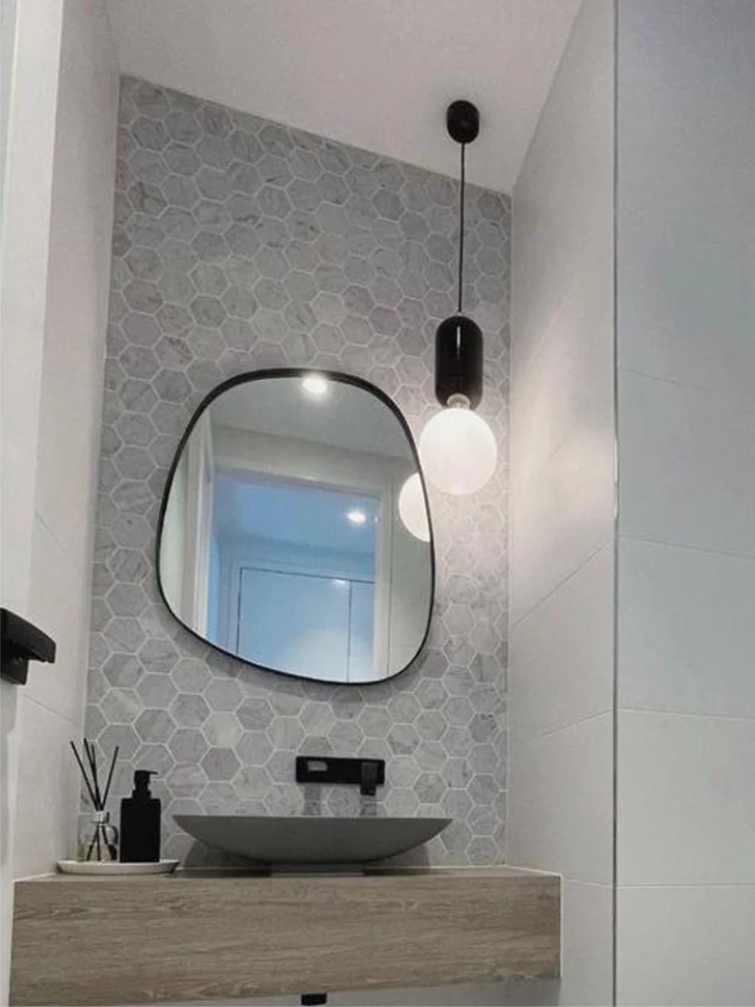 

THE HANDMADE FLAIR Black MDF Decorative Wall Mirror