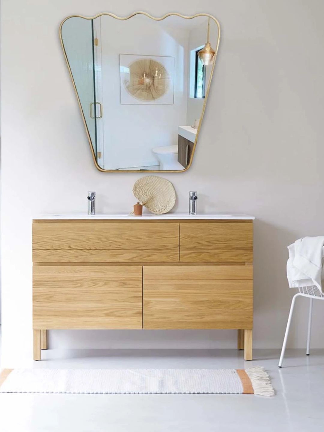 

THE HANDMADE FLAIR Golden Decorative Wall Mirror, Gold