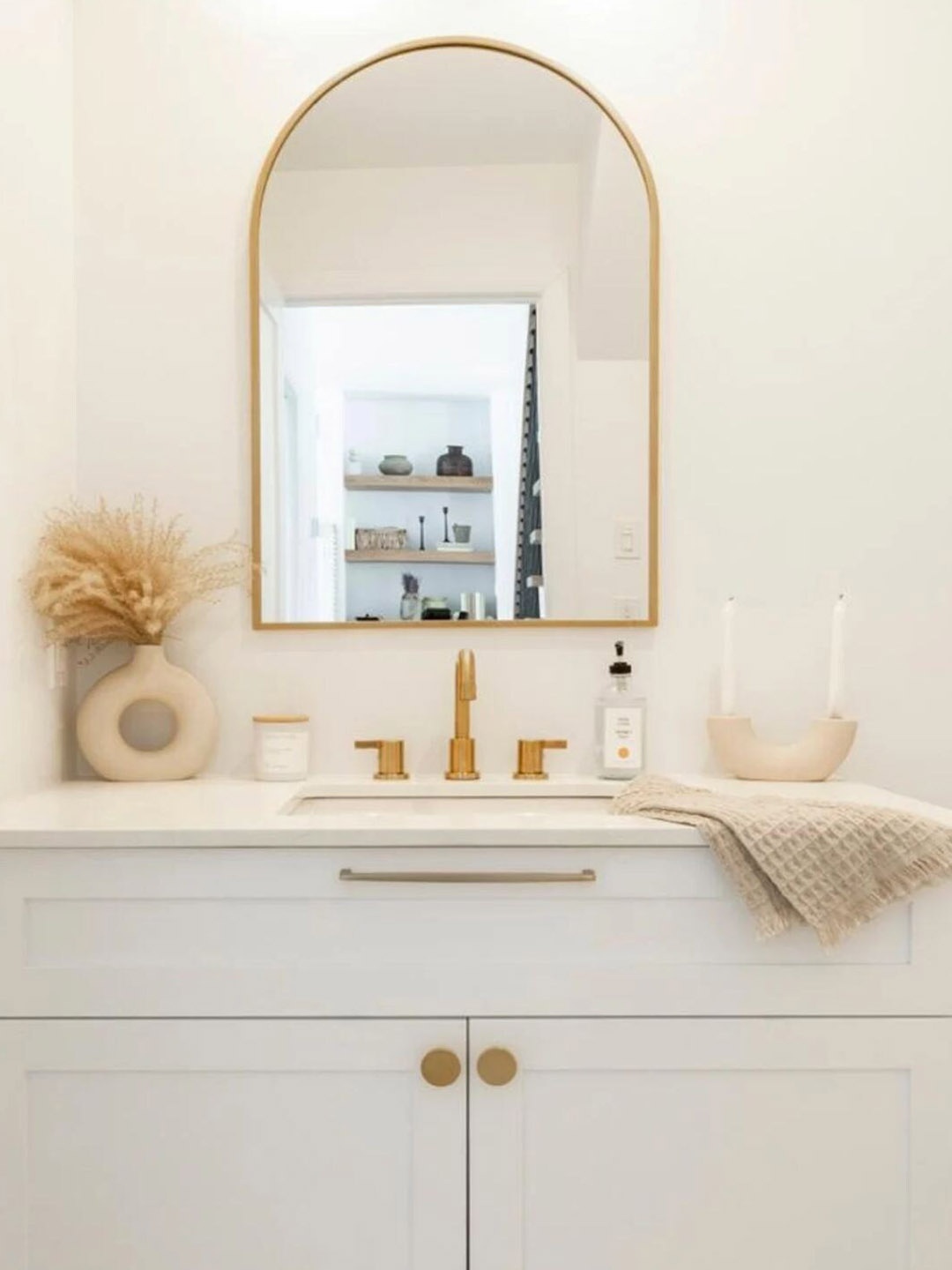 THE HANDMADE FLAIR Gold-Toned MDF Framed Wall Mirror