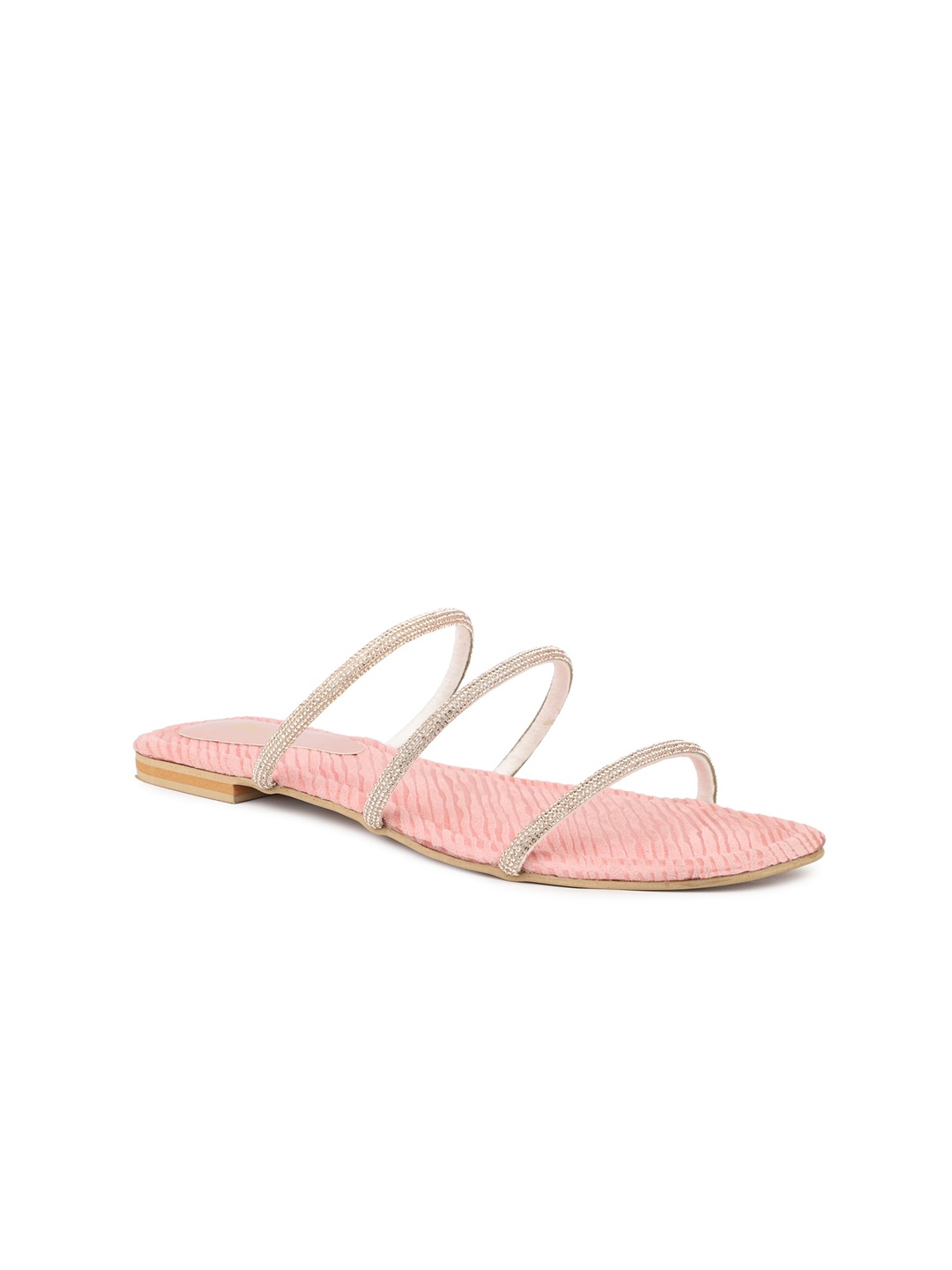 

Inc 5 Embellished Open Toe Flats, Peach