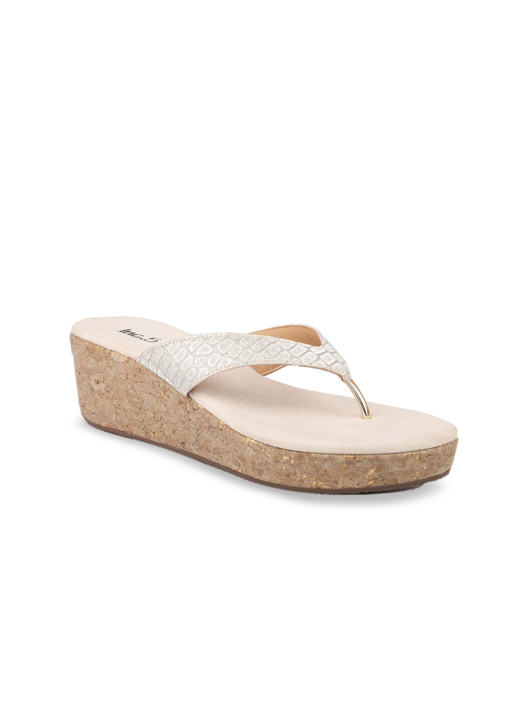 

Inc 5 Textured Open Toe Wedges, White