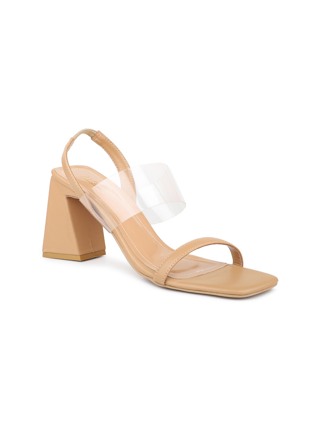 

Inc 5 Open Toe Block Heels With Backstrap, Beige