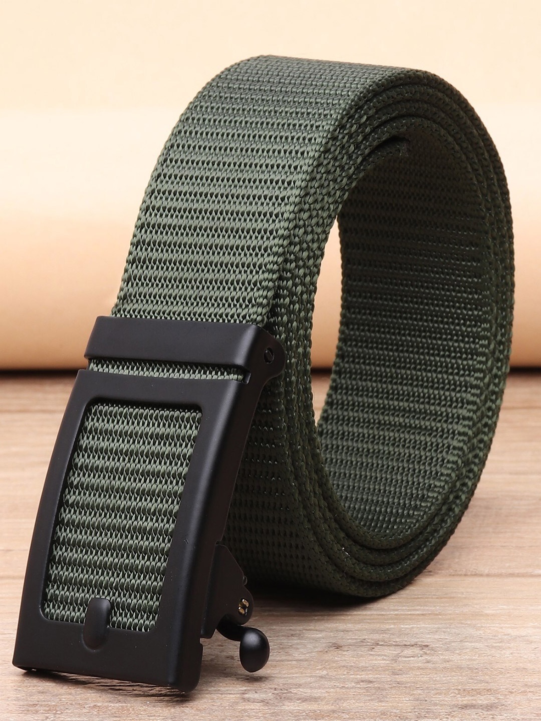 

Roadster Men Braided Canvas Belt, Green