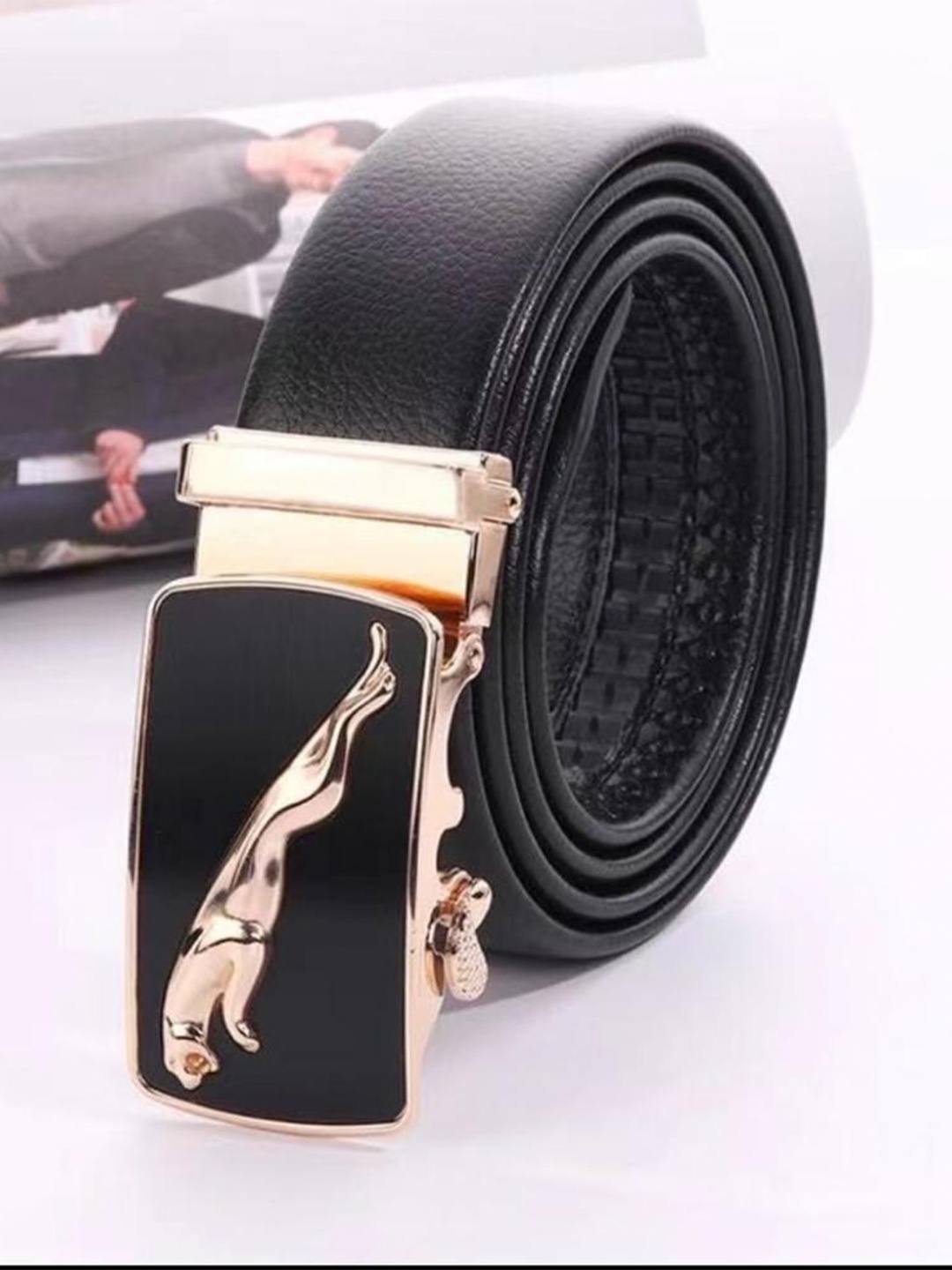 

Roadster Men Black Slider Buckle Belt