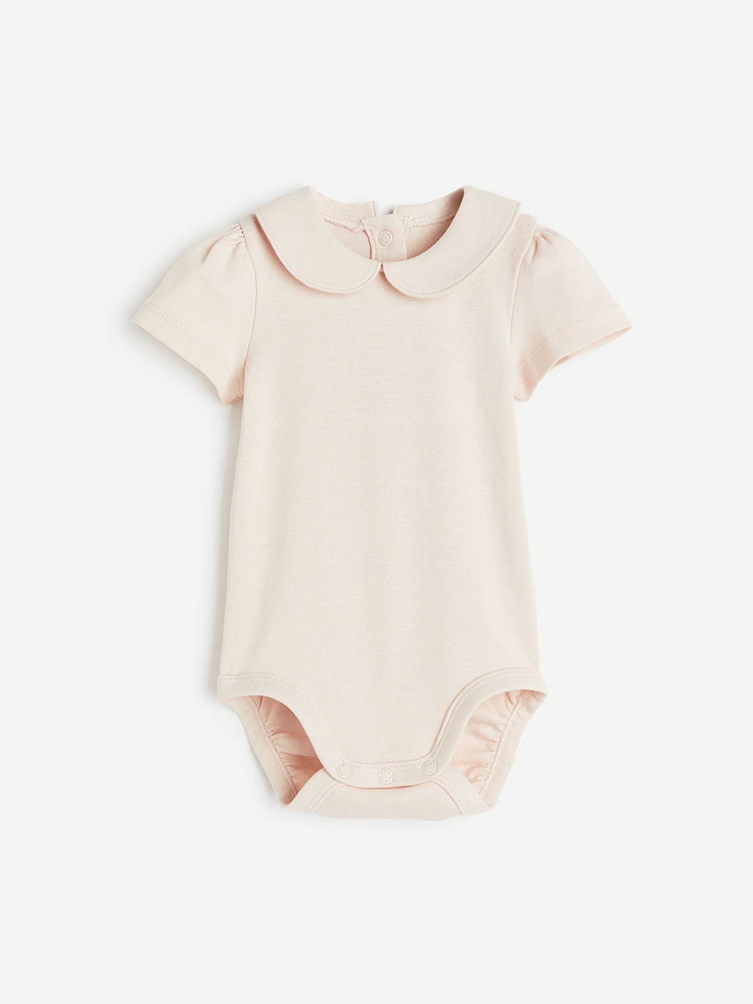 

H&M Boys Collared Pure Cotton Bodysuit, Beige