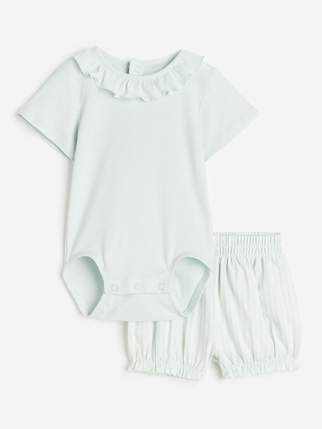 

H&M Girls 2-Piece Pure Cotton Set, Green