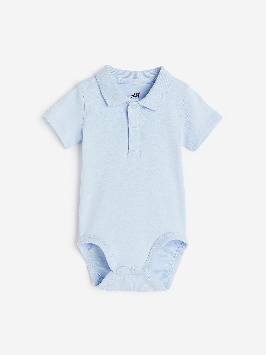 

H&M Boys Collared Pure Cotton Bodysuit, Blue