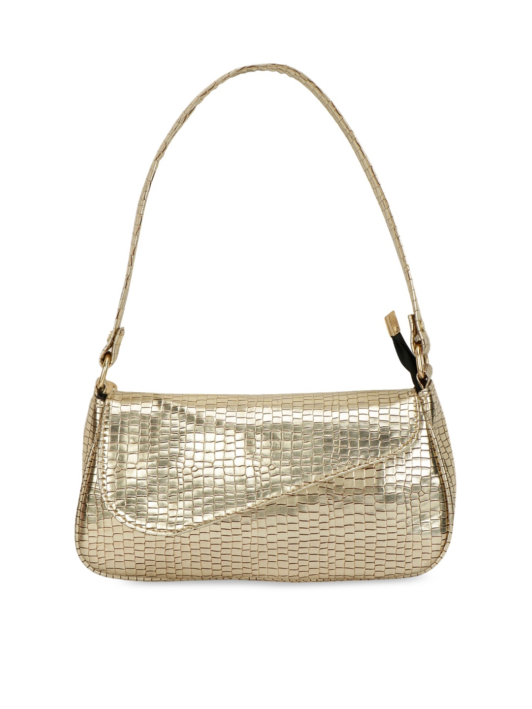 

ZEVORA Textured Structured Shoulder Bag, Gold