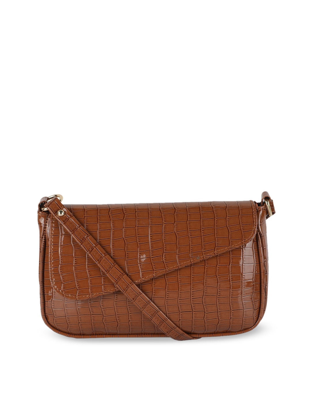 

ZEVORA Textured Structured Sling Bag, Brown