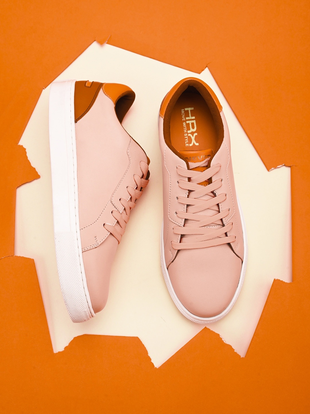 

HRX by Hrithik Roshan Women Peach-Coloured And Orange Lightweight Sneakers